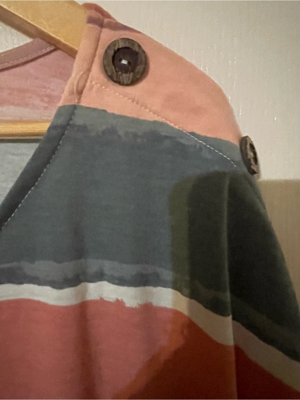 Casual Striped Short-Sleeve Tee in Pink and Gray by TRF - Picture 5 of 6